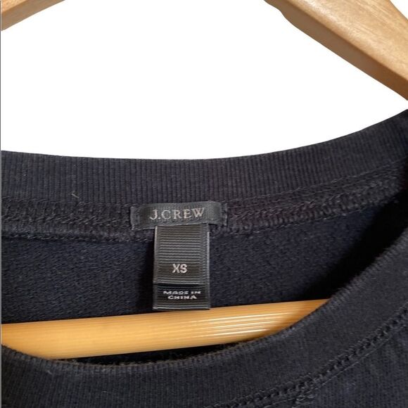 J. Crew Black Sweatshirt with Shear Sleeves XS - Picture 2 of 5